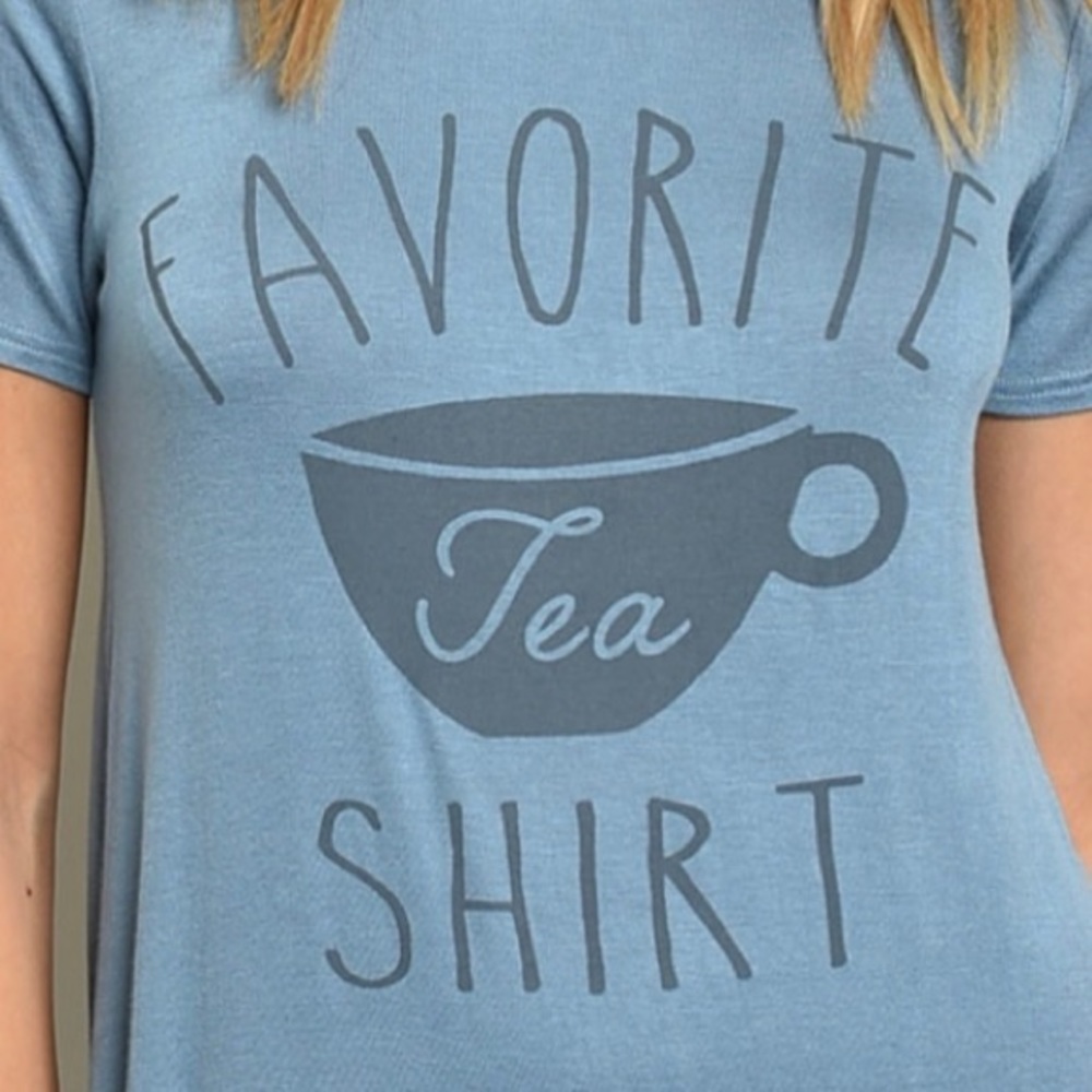 Brand New Blue Boutique Short Sleeve Tea T-Shirt - Picture 3 of 4